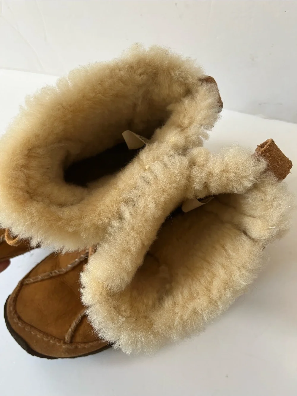 Sorel Pakua Brown Leather Shearling Lined Moccasin Winter Boots size 8